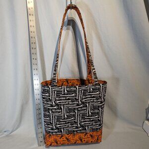 Hand-made reversible Halloween tote bag! Two bags in one! New! Skeleton Bones!